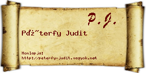 Péterfy Judit névjegykártya