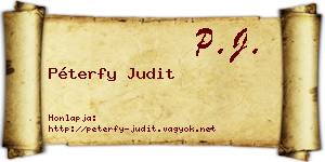 Péterfy Judit névjegykártya